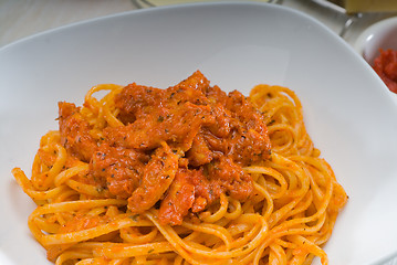 Image showing tomato and chicken pasta