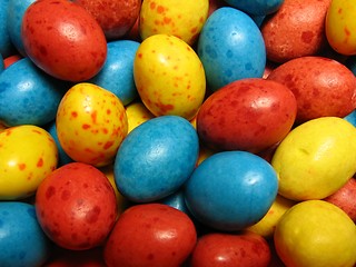 Image showing Colorful candy eggs