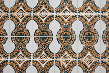 Image showing Traditional Portuguese glazed tiles