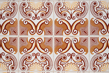 Image showing Traditional Portuguese glazed tiles