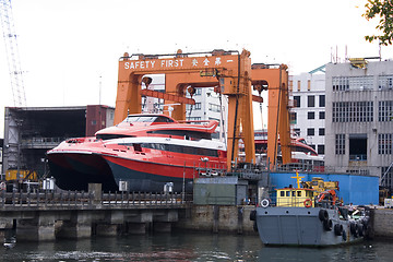 Image showing ship in the shipyard for repair