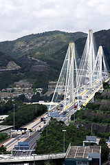 Image showing Ting Kau Bridge. Cable-stayed bridge in Hong Kong 