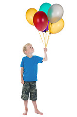 Image showing Happy Boy With Balloons