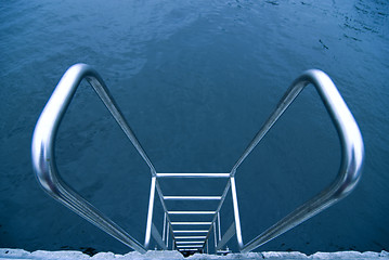 Image showing hand-rails over water