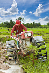 Image showing hard working asian farmer
