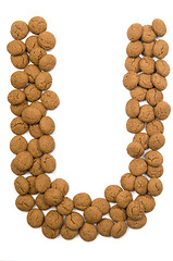 Image showing Ginger Nut Alphabet U