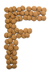 Image showing Ginger Nut Alphabet F