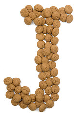Image showing Ginger Nut Alphabet J