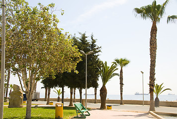 Image showing pedestrian seafront promenade Limassol Lemesos Cyprus