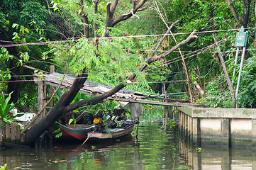 Image showing Canal and jungle in central Bangkok