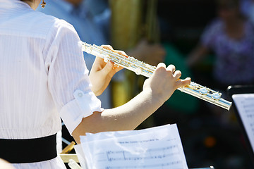 Image showing Musician playing the flute