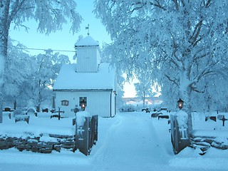 Image showing Cemetery and small chapel