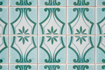 Image showing Traditional Portuguese glazed tiles