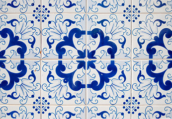 Image showing Traditional Portuguese glazed tiles