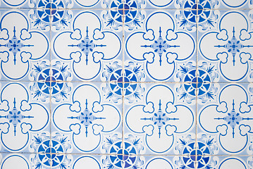 Image showing Traditional Portuguese glazed tiles