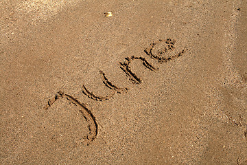 Image showing Text on the sand