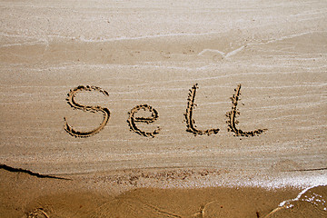 Image showing Text on the sand