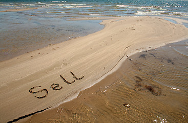 Image showing Text on the sand