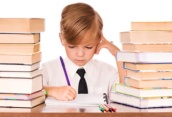 Image showing Boy writing