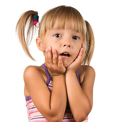 Image showing Portrait of emotionally kid
