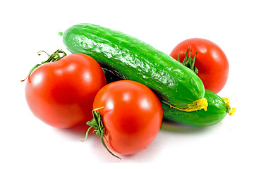 Image showing tomatoes and cucumbers