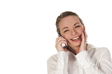 Image showing Happy girl on the phone