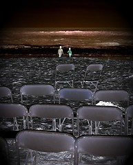 Image showing a night walk on beach