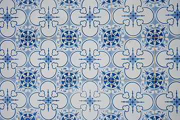 Image showing Traditional Portuguese glazed tiles