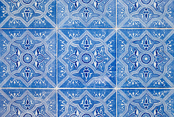 Image showing Traditional Portuguese glazed tiles