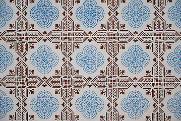 Image showing Traditional Portuguese glazed tiles