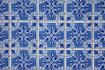 Image showing Traditional Portuguese glazed tiles