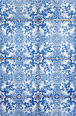 Image showing Traditional Portuguese glazed tiles