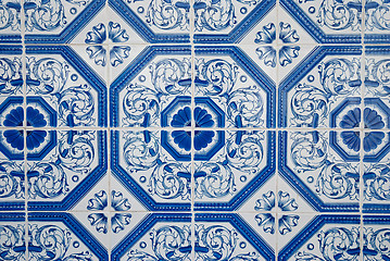 Image showing Traditional Portuguese glazed tiles