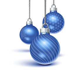 Image showing Blue christmas ornaments