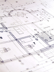 Image showing Closeup of architectural plan