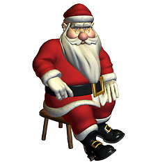 Image showing Santa Claus in sitting pose, relaxed