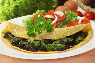 Image showing wild Mushroom omelet