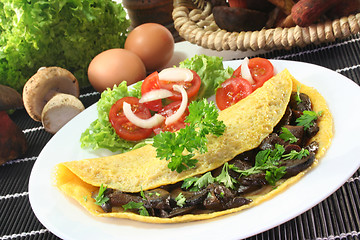 Image showing wild Mushroom omelet