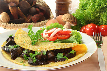 Image showing Mushroom omelet