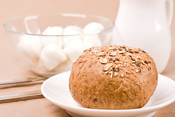 Image showing bread and mozzarella 