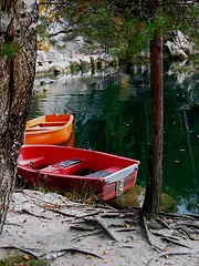 Image showing boats on a lake