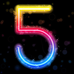Image showing Number Rainbow Lights  Glitter with Sparkles