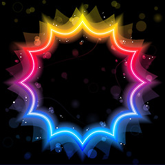 Image showing Rainbow Star Border with Sparkles and Swirls.