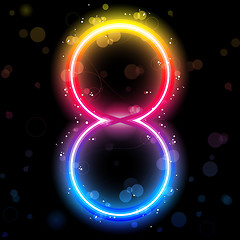 Image showing Number Rainbow Lights  Glitter with Sparkles