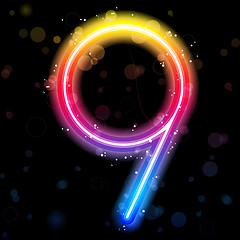 Image showing Number Rainbow Lights  Glitter with Sparkles