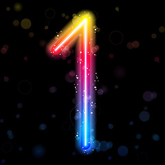 Image showing Number Rainbow Lights  Glitter with Sparkles