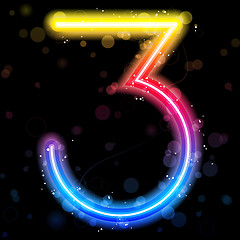 Image showing Number Rainbow Lights  Glitter with Sparkles