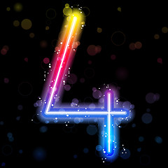 Image showing Number Rainbow Lights  Glitter with Sparkles