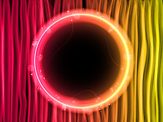 Image showing Abstract Red Lines Background with Black Circle