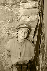 Image showing boy in a street clothes 2-nd World War